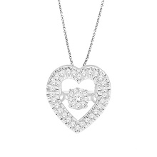 Heart Shape Dancing Diamond Jewelry 925 Silver Pendants